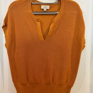 LOFT Women's V-Neck Sweater in Rich Orange